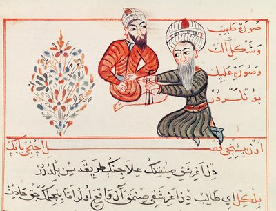 Ms Sup Turc 693 fol. 188 Reductie of Instelling van een gebroken dijbeen door Charaf ed Din